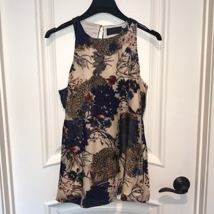Line & Dot velvet floral top, M